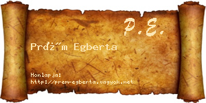 Prém Egberta névjegykártya